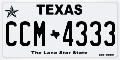 TX license plate CCM4333