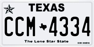 TX license plate CCM4334