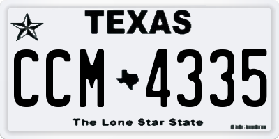 TX license plate CCM4335