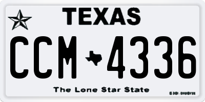 TX license plate CCM4336