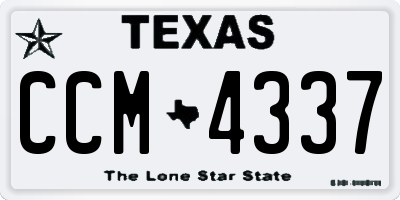 TX license plate CCM4337
