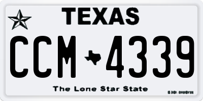 TX license plate CCM4339