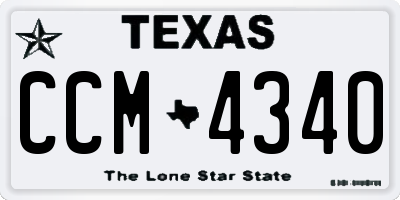 TX license plate CCM4340