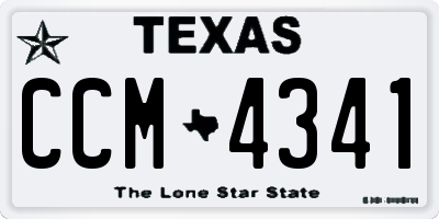 TX license plate CCM4341