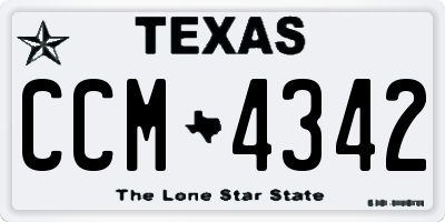 TX license plate CCM4342