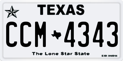 TX license plate CCM4343