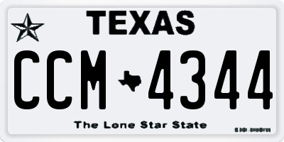 TX license plate CCM4344