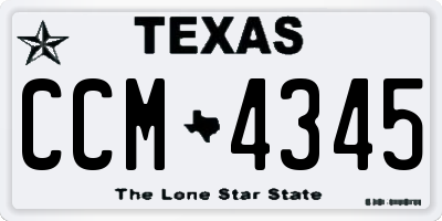 TX license plate CCM4345