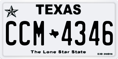 TX license plate CCM4346