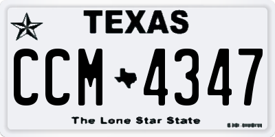 TX license plate CCM4347