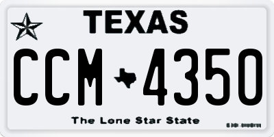 TX license plate CCM4350