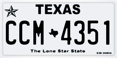 TX license plate CCM4351