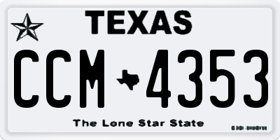 TX license plate CCM4353