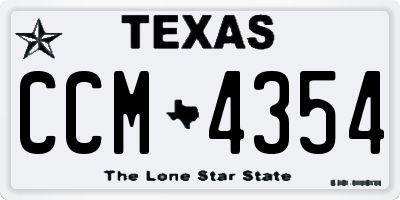 TX license plate CCM4354