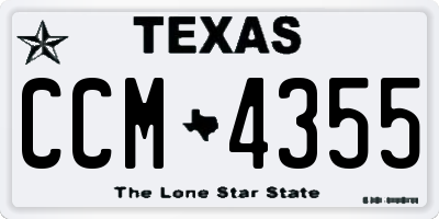 TX license plate CCM4355