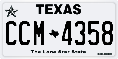 TX license plate CCM4358