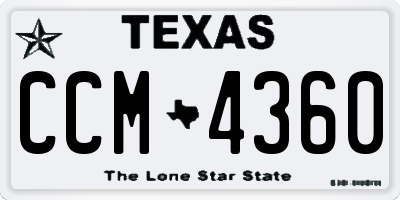TX license plate CCM4360