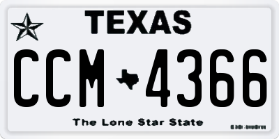 TX license plate CCM4366