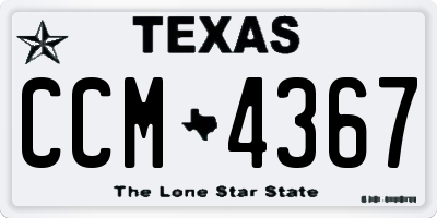 TX license plate CCM4367