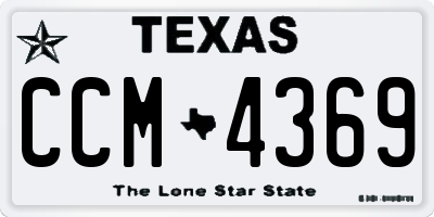 TX license plate CCM4369