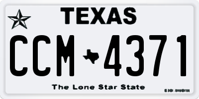 TX license plate CCM4371
