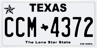 TX license plate CCM4372