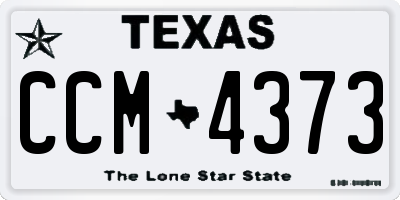 TX license plate CCM4373