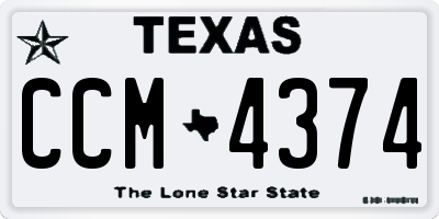 TX license plate CCM4374