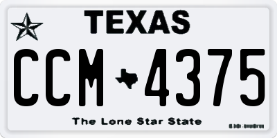 TX license plate CCM4375