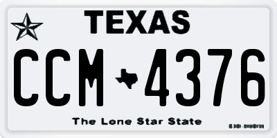 TX license plate CCM4376