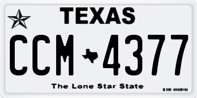 TX license plate CCM4377