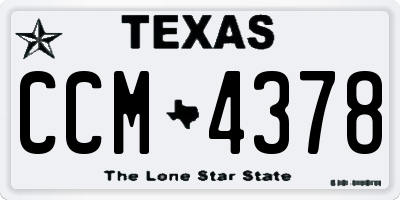 TX license plate CCM4378