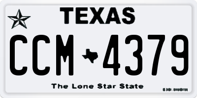 TX license plate CCM4379