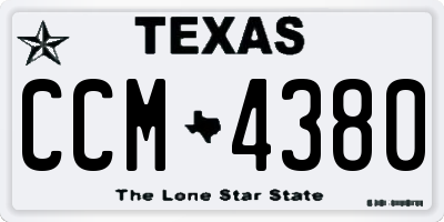 TX license plate CCM4380