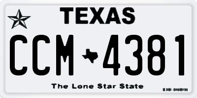 TX license plate CCM4381