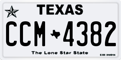 TX license plate CCM4382