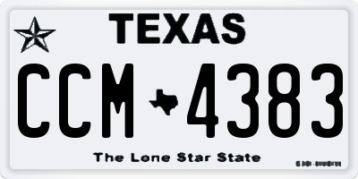 TX license plate CCM4383