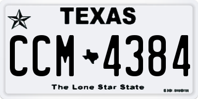 TX license plate CCM4384