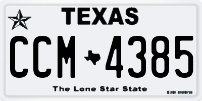 TX license plate CCM4385