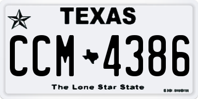 TX license plate CCM4386