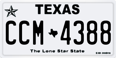 TX license plate CCM4388