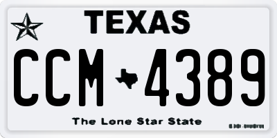 TX license plate CCM4389