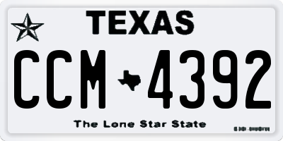 TX license plate CCM4392