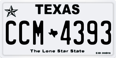 TX license plate CCM4393