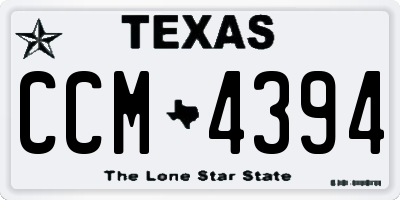 TX license plate CCM4394