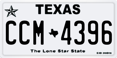 TX license plate CCM4396