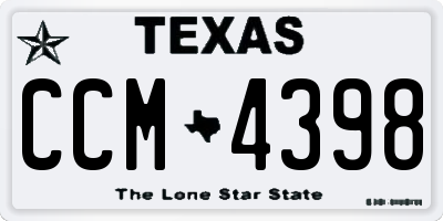 TX license plate CCM4398