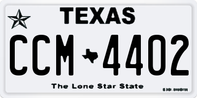 TX license plate CCM4402