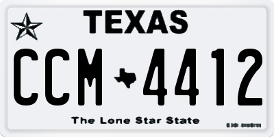 TX license plate CCM4412