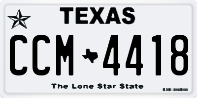 TX license plate CCM4418